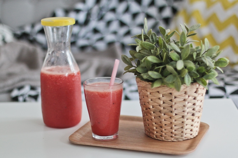 Pastèque & pêche en smoothie