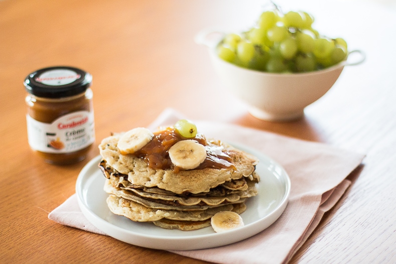 Pancakes vegan & caramel au beurre salé